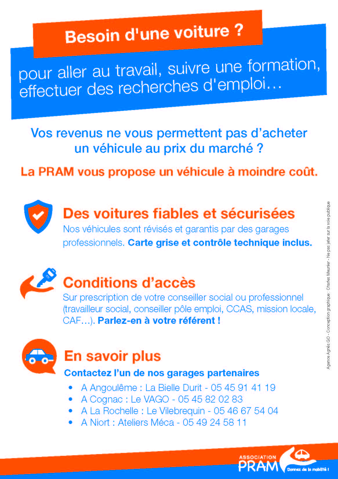 fleyr de la PRAM présentant les conditions d&#039;accès aux véhicules d&#039;occasion